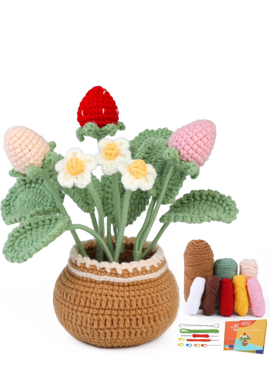 DIY Crochet Kit for Beginners - Flowerpot with QR Code Tutorial