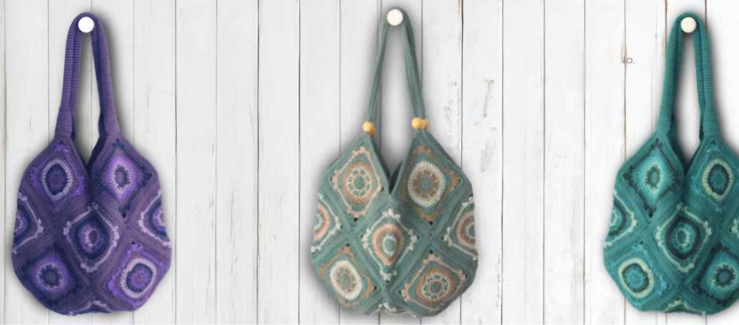 Mini Granny Square Crochet Tote Bags